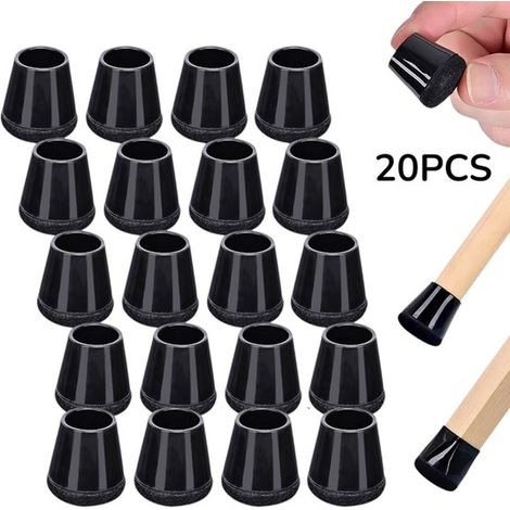 Protectores patas 20 unidades, protectores suelo silicona, 1, 9-2, 3 negros, almohadillas redondas fieltro goma, 1, 9-2, 3 cm (1/5)