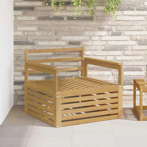 Canapé de Jardin 1 Place en Bois d'Acacia Massif Blanc - Fauteuil d'Extérieur Modulable, 19.4kg - PANGIVO (1/5)