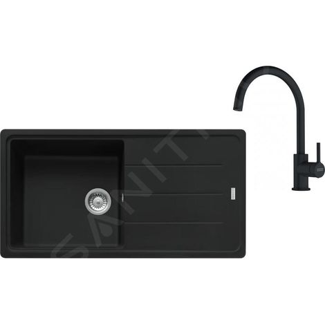 Franke - Set de cuisine G280MČ, évier en fragranit BFG 611 + robinet FC 6018.901, noir mat 114.0700.811 (1/4)