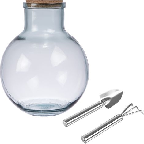 Table Passion - Terrarium et outils Aran 31 cm en verre recyclé (1/2)