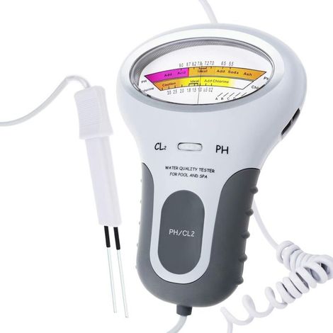 Testeur de qualité d'eau piscine – pH et chlore électronique – Sonde 150 mm – Câble 130 mm – Pour piscines familiales (1/5)