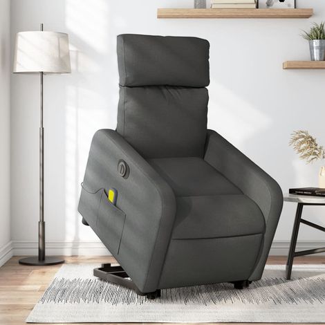 Elektrischer Massagesessel mit Aufstehhilfe Dunkelgrau Stoff (1/5)