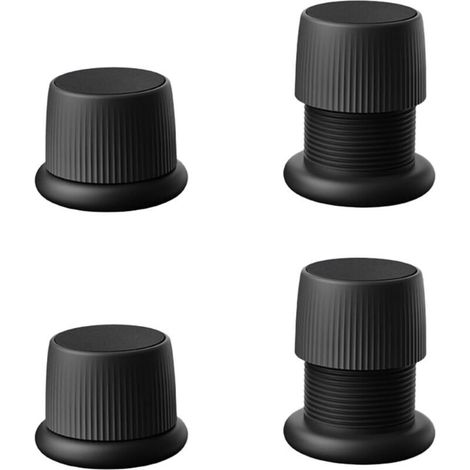 Lot de 4 rehausseurs de meubles antidérapants et réglables pour meubles, lits, canapés, tables et chaises, hauteur réglable de 4,1 à 6,3 cm, noir (1/4)