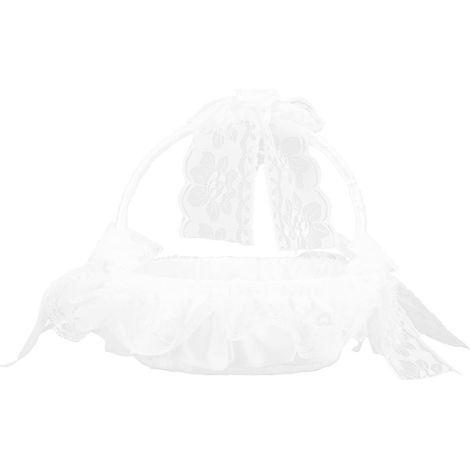 Panier de mariage avec dentelle blanche, léger, élégant et romantique, idéal pour les cérémonies nuptiales
