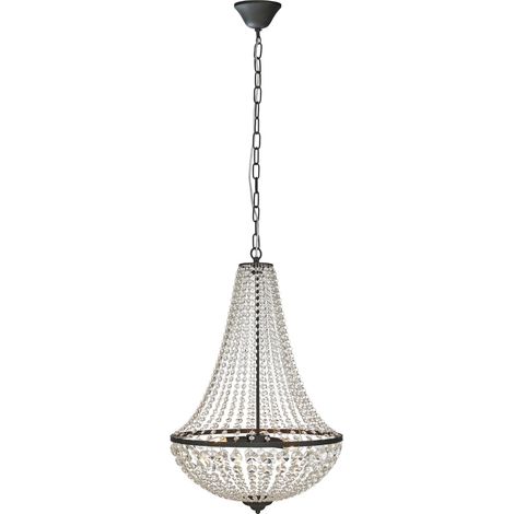 Markslojd GRS107028 - Plafonnier en cristal à 3 ampoules, noir sable, E14 (1/3)