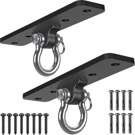 Supports de Suspension pour Sac de Frappe, Support de Plafond pour Sac de Frappe avec Mousqueton pour systèmes de Musculation du Corps, balançoire de Yoga aérienne et hamac, Bande de (1/5)