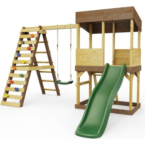 Rebo Lookout Tower with Single Swing, Wave Slide and Climbing Wall (1/4)