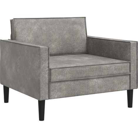 Sillón XL Gris Claro Cuero de Suede Sintético vidaXL (1/5)