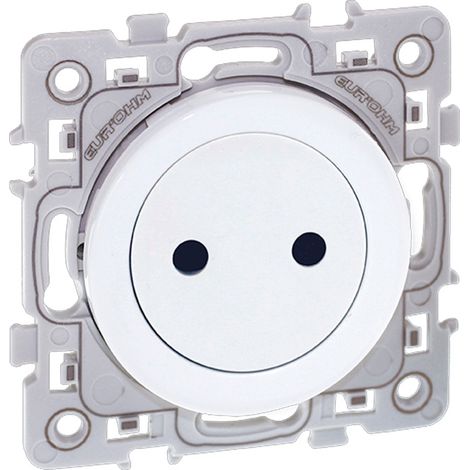 Prise 2P 16A affleurante NF avec griffes - SQUARE blanc - Eur'Ohm