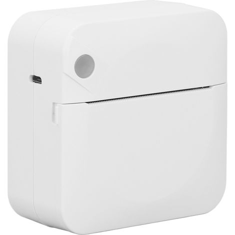 Étiqueteuse thermique portable 200dpi USB, imprimante silencieuse pour tickets et photos, design compact blanc. (1/5)