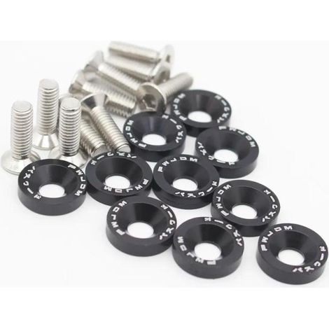 Kit de rivets automobiles Irovami - 10 pièces, boulons 6Mx20 + rondelles aluminium, pour ailes, phares et pare-chocs, fixation sous capot (1/5)