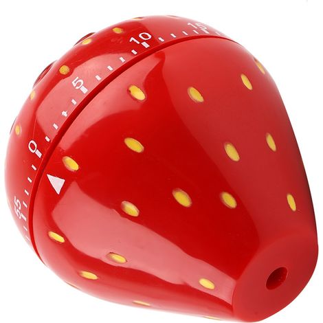 Minuteur mécanique 60 minutes en forme de fraise, rappel de temps de cuisine (1/5)
