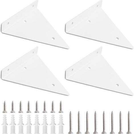 Invisible white shelf bracket, 4 pieces, sturdy floating mount, suitable for kitchen, garden and office (1/5)