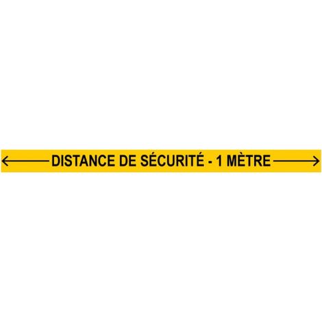 Bande Distance de sécurité - 1 mètre - Jaune - spécial sol - 1000x70 mm - 4007458