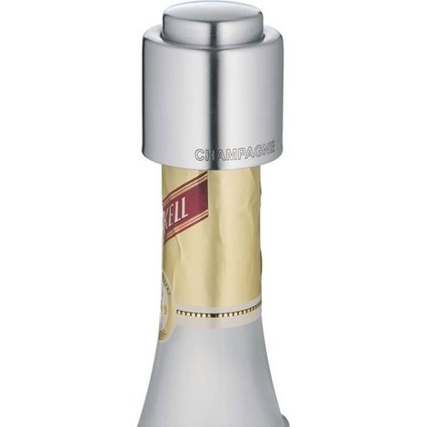 Tappo per bottiglia di champagne - 1 pezzo - Argento - Acciaio inossidabile - Riutilizzabile - Conservante e impermeabile (1/5)