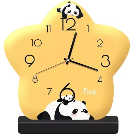 Horloge Murale Pendule Horloge de Table Horloge Décorative en Panneau de Fibres avec Cadran et Chiffres Arabes Base Rectangulaire Stable Adaptée au, 30cm, Étoiles (1/5)