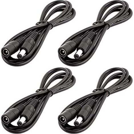 Stück 1 m DC 12V Verlängerungskabel, DC-Stecker 5,5 mm x 2,1 mm, DC-Stromkabel 0-36V, Stecker/Buchse, Verlängerungskabel für Automonitor, Überwachungskamera, LED-Streifen, Schwarz-Crezuo