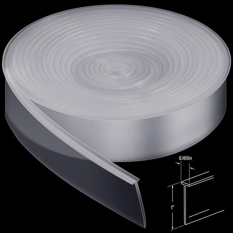 1 Joint De Bas De Porte, Silicone Étanche, Style T, Transparent, Pour Douche Et Salle De Bain (1/5)