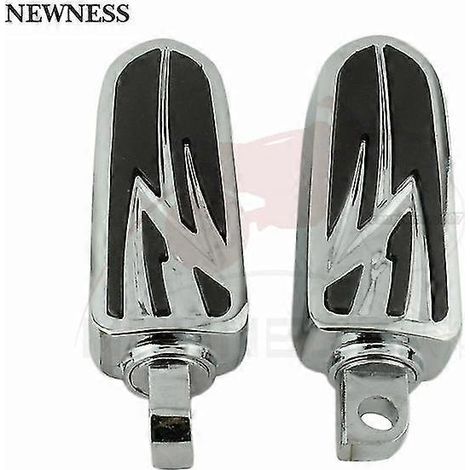 Motorrad-Fußrasten, Highway-Fußrasten, Metall-Fußrasten, Pedal-Fußstützen für Harley Iron XL 883 1200 Touring Custom Dyna Softail 10 mm – Typ 9, Chrom (1/5)