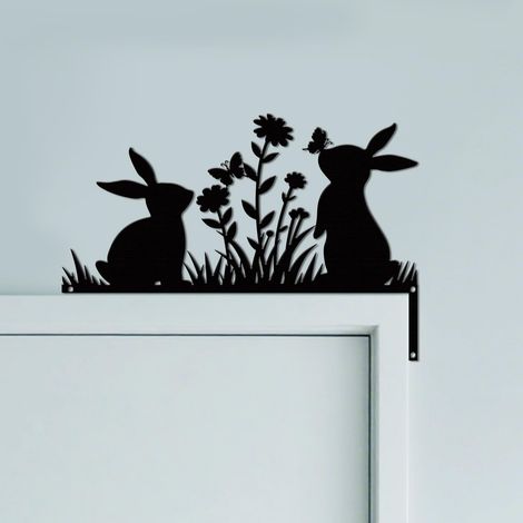 gâteau anniversaire Ornement de Cadre de Porte en Métal  Décoration Murale Noire pour Porte, Art Déco Originale d'angle de Portail (1/5)