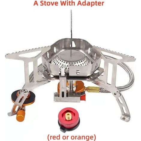 Réchaud de camping portable et pliable en acier inoxydable, coupe-vent et résistant aux intempéries. (1/5)