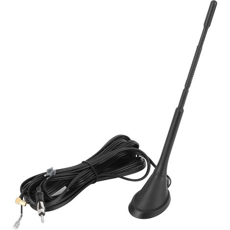 Antenne radio numérique 3 en 1 avec amplificateur pour autoradio DAB AM/FM, antenne SMA à tête pliable (1/5)