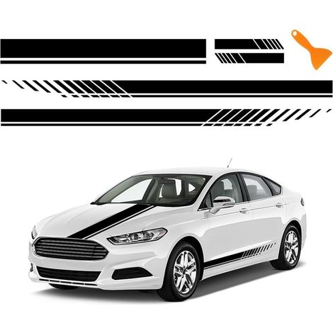 Autocollant Voiture,Inclure 1 Autocollant de Capot+2 Autocollants Latéraux pour Voitures+2 Autocollants pour Miroirs,Imperméable Stickers Voiture pour Voiture Camion SUV (Noir) (1/5)
