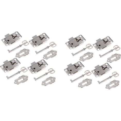 Ensemble de 8 verrous de meubles NUOBESTY avec clé, argent (1/5)