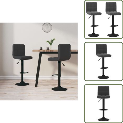 Reposapiés - vidaXL Taburetes de cocina 2 unidades terciopelo negro - Taburetes giratorios