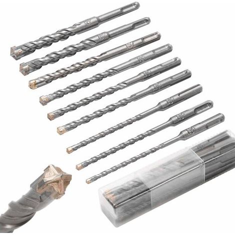 Set di punte per trapano per calcestruzzo SDS Plus, 5 mm x 16 mm x 160 mm, punta perforatrice con 4 taglienti per calcestruzzo, pietra, granito, mattoni (1/5)