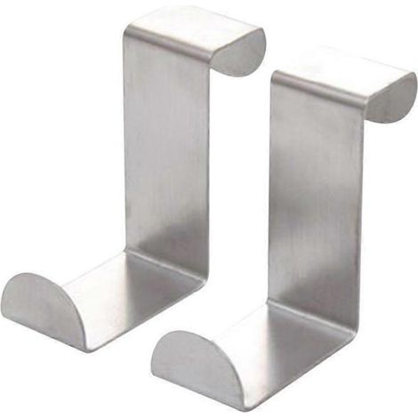 Lot de 2 crochets de porte en acier inoxydable en forme de S pour cuisine, salle de bain et placard (1/5)