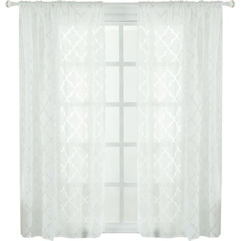 Rideau 100x250cm en Polyester à Beau Motif Moderne - Occultant pour Chambre ou Salon (Bleu) (1/5)