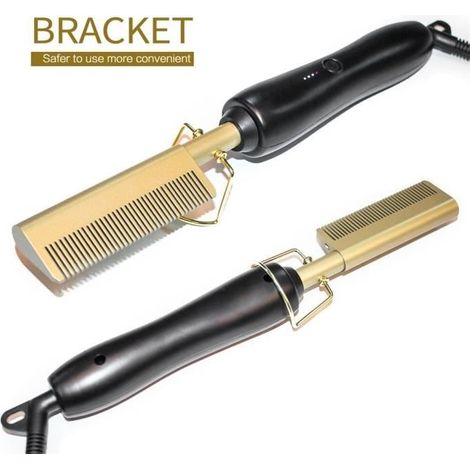 Lisseur de cheveux, fers plats, brosse à lisser, peigne chauffant à chaud, Styler les cheveux liss without black comb EU -THJR1434 (1/4)