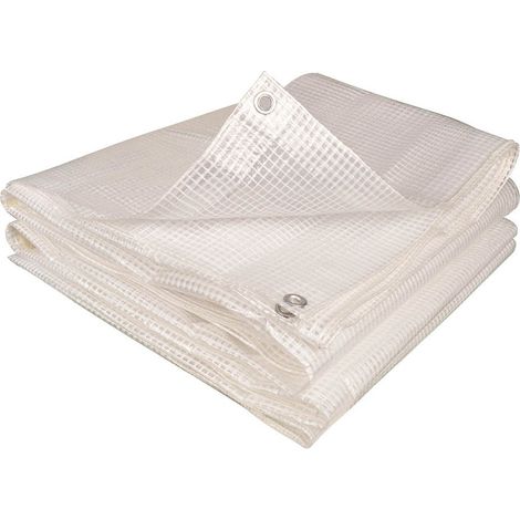 TERRE JARDIN - Lona de protección 160 g/m² - De polietileno reforzado - Resistente al desgarro Translúcido 4 x 5