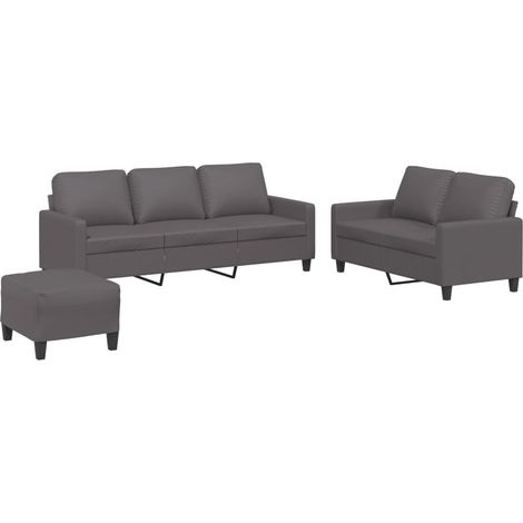 Maison Exclusive - Set di Divani 3 pz con Cuscini Grigio in Similpelle