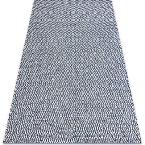 Teppich CASA ÖKO SISAL Boho  Diamanten 22084 dunkelblau / sahne blue 133x190 cm