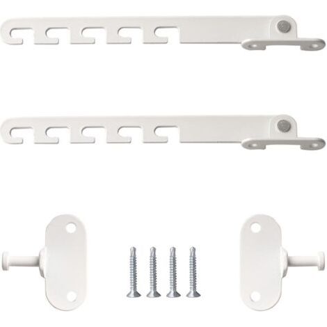 2 pièces 18 cm Entrebailleur Fenetre Sans Perçage Bloque Fenetre Ouverte et Verrous de Portes avec 4 Vis Bloc Fenetre pour Régler l'ouverture de la Fenêtre (Blanc) (1/4)