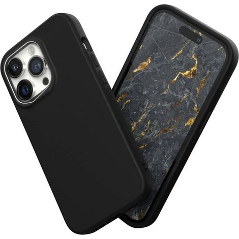 Étui RhinoShield SolidSuit pour iPhone 14 Pro - Coque fine antichoc avec absorption des chocs, finition mat premium, noir classique