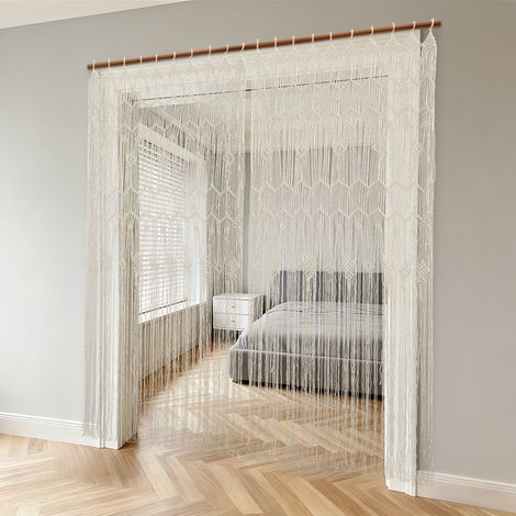 YISSALE – 200x85cm Grands rideaux Macrame Rideaux de porte à corde Rideaux à fixation murale Rideaux de chambre à coucher Rideaux de salon (1/5)