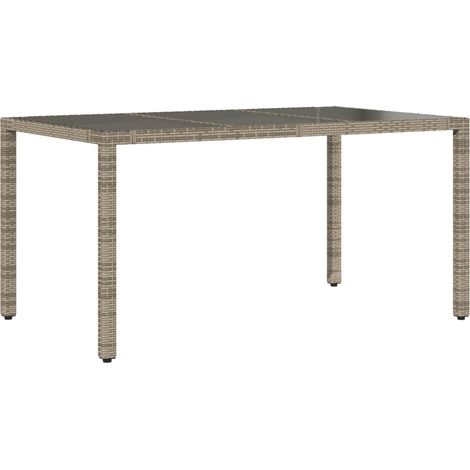 Maison Exclusive - Gartentisch mit Glasplatte Grau 150x90x75 cm P