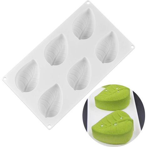 Stampo in silicone a forma di foglia per torte, cupcake, gelato, cioccolato e fudge - Strumento fai da te per decorare torte (bianco) (1/5)