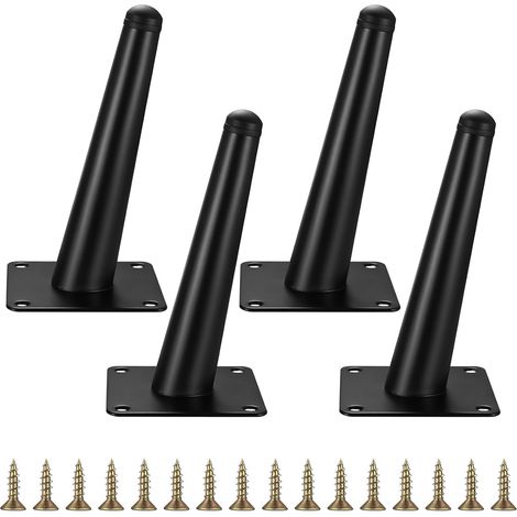 Verstellbare Möbelfüße, 4 Stück verstellbare, abgewinkelte Tischbeine, Schwarz für Möbel, Sofas, Küche, Schränke, Bettbeine, 15 cm Höhe (1/5)
