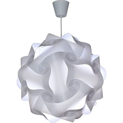 Suspension UlisemDIY - Lustre de chambre, abat-jour de plafond prêt à brancher pour décorer le salon, la chambre d'enfant, la chambre d'adolescent ou la chambre d'adulte - Ø 30 cm - Blanc (1/4)