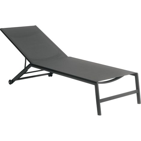 Lettino Prendisole da Giardino 195x70x34 cm con Ruote Antracite