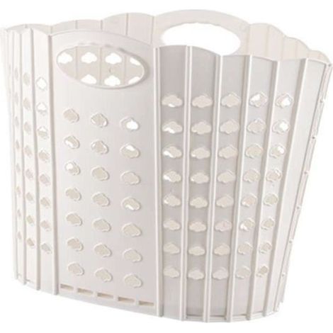 Panier à linge - Blanc - Pliable - 35x27x27 cm - Matériau PP - Multifonctionnel (1/4)
