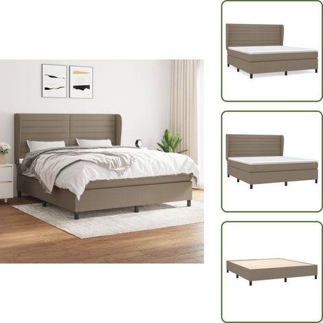 Boxspringbett mit Matratze Taupe 160x200 cm Stoff - Boxspringbett - Doppelbett - Lattenrost - Bettrahmen - Schlafsystem (1/5)