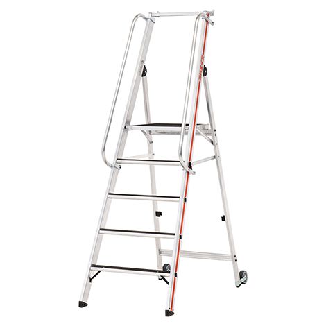 Scaletta grande piattaforma 5 gradini - Altezza massima di lavoro 3.18m - 868105