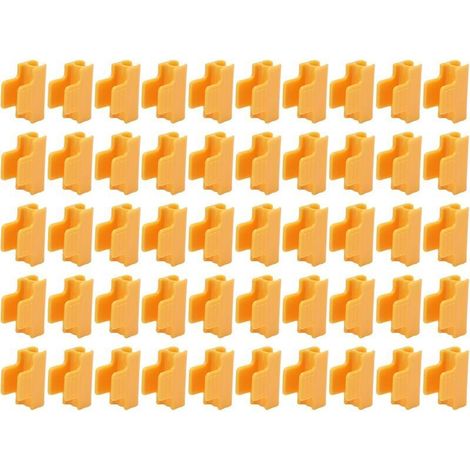 [NEVER USED] 50 pieces greenhouse clips, orange plastic film buckle clip for 11 mm plant stakes, greenhouse film row cover, net, tunnel hoop clips