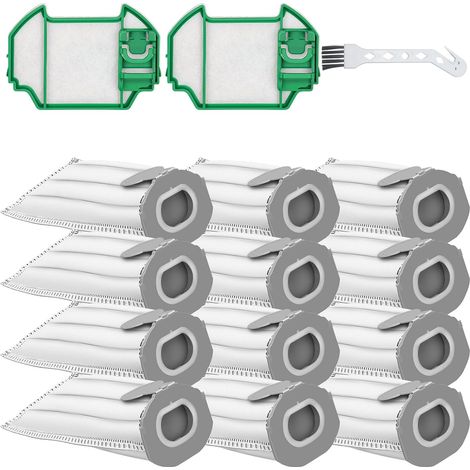 Lot de 12 Sacs en Microfibre compatibles pour Kobold VK7S VK7 FP7S FP7-12 Sacs Aspirateur + 2 Filtres Moteur (1/5)