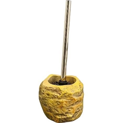 Brosse de toilette vintage, support en céramique, motif pierre (1/5)